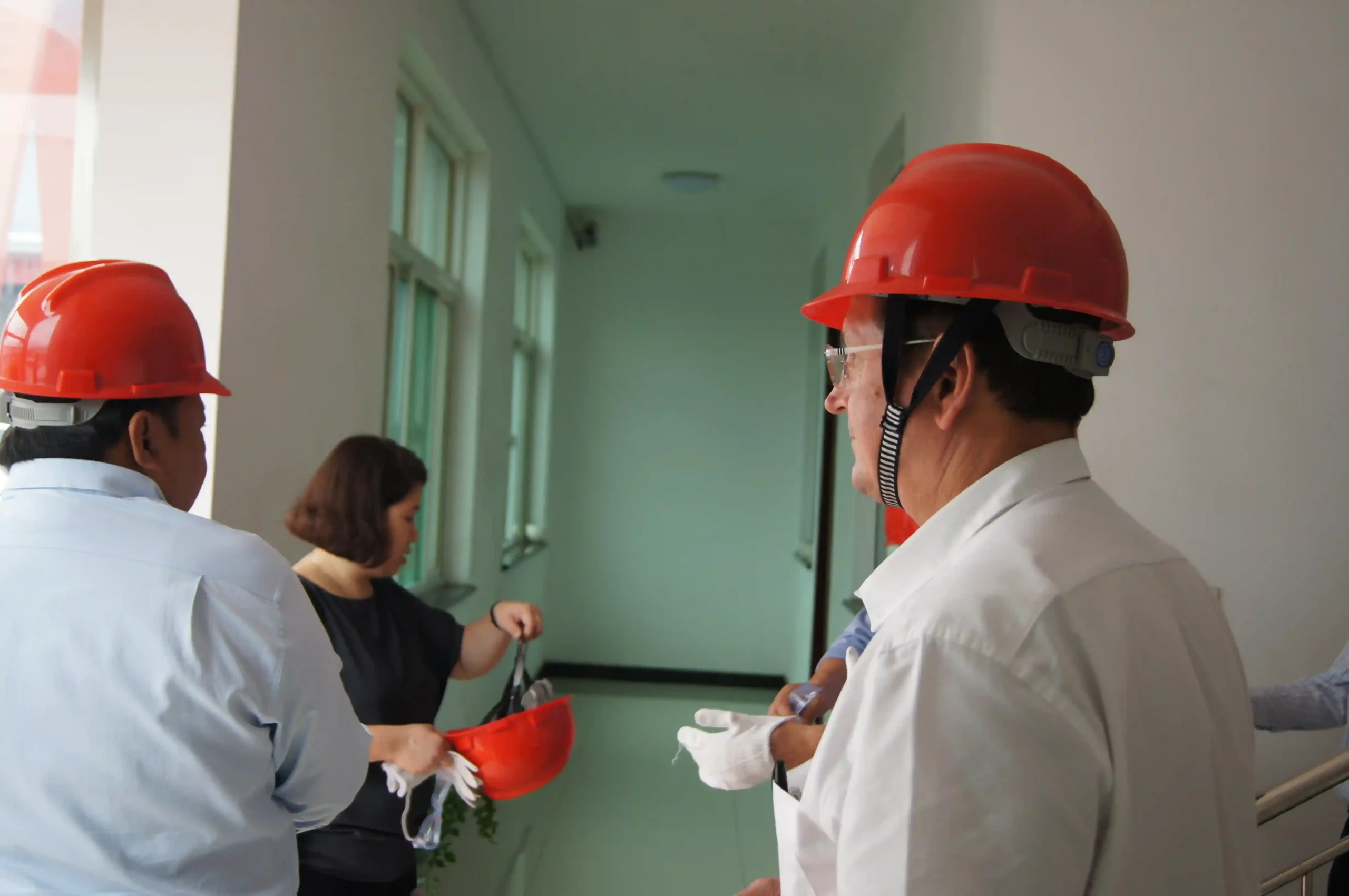 Group photo with international clients after a factory visit
