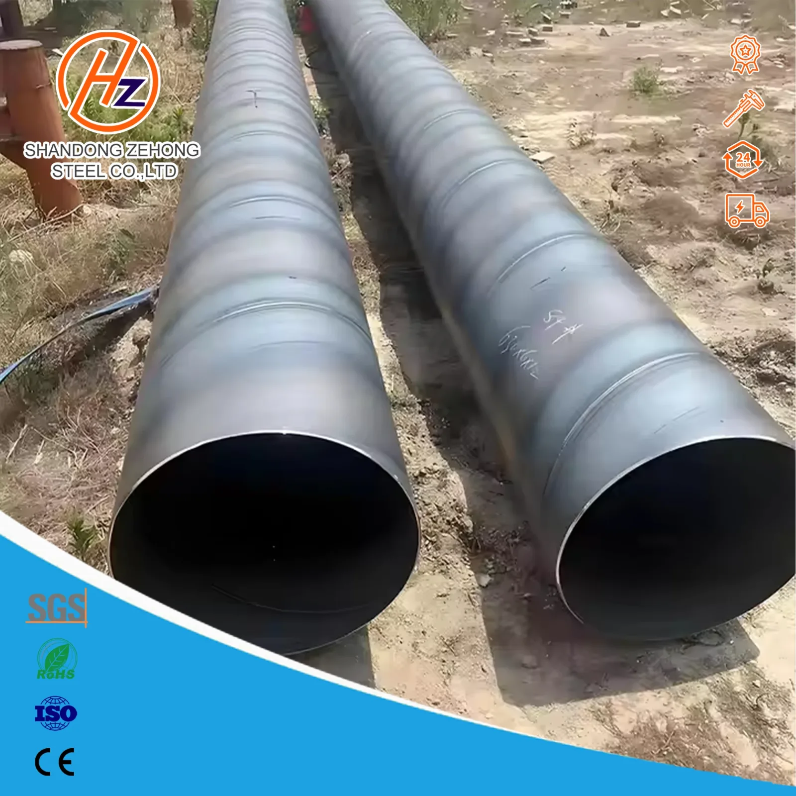 API 5L X42-X65 SSAW Spiral Welded Steel Pipe OD 219-3620mm Manufacturer